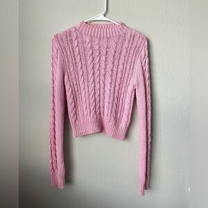 Pink Cable Knit Sweater